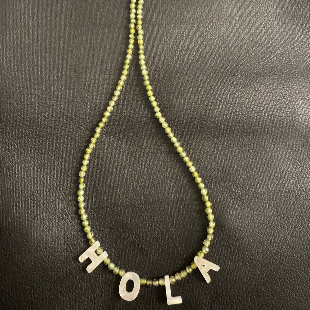 Elegant Green Beaded Necklace n moon necklace set choker